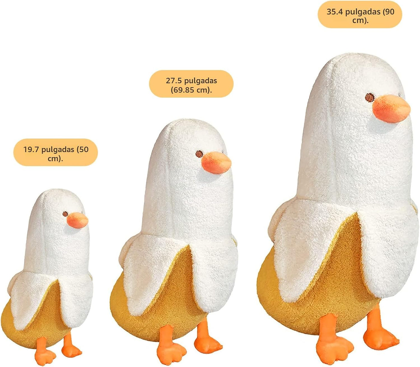 PEACH CAT Peluche de pato de plátano, lindo peluche para abrazar, p...