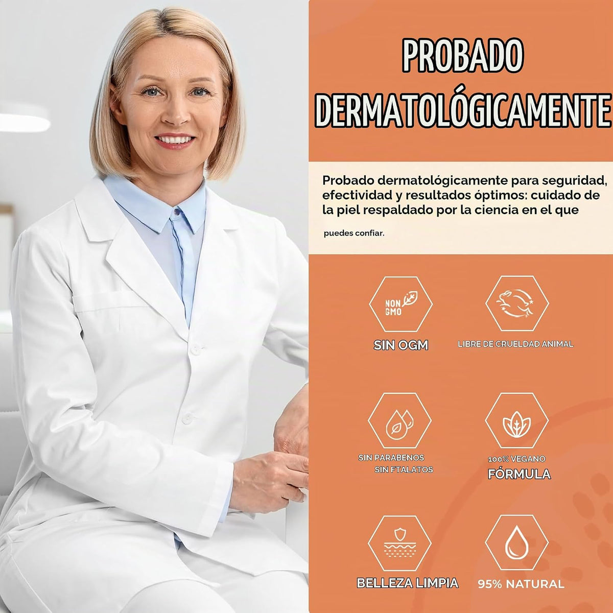 Clear Visage Suero de vitamina C para la cara con colágeno, probado...