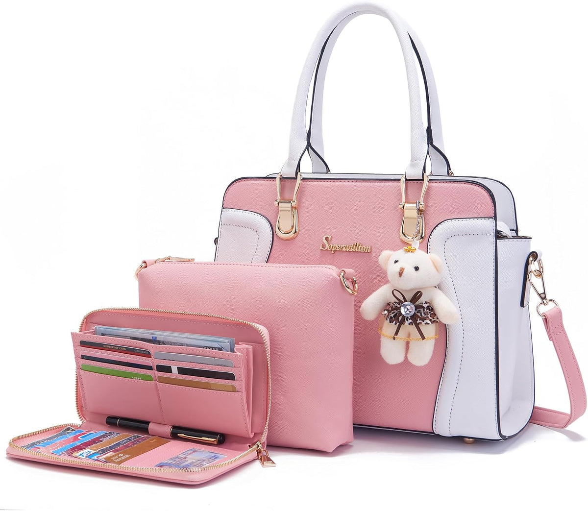 Soperwillton Monederos para mujer, bolso cruzado de hombro, asa sup...