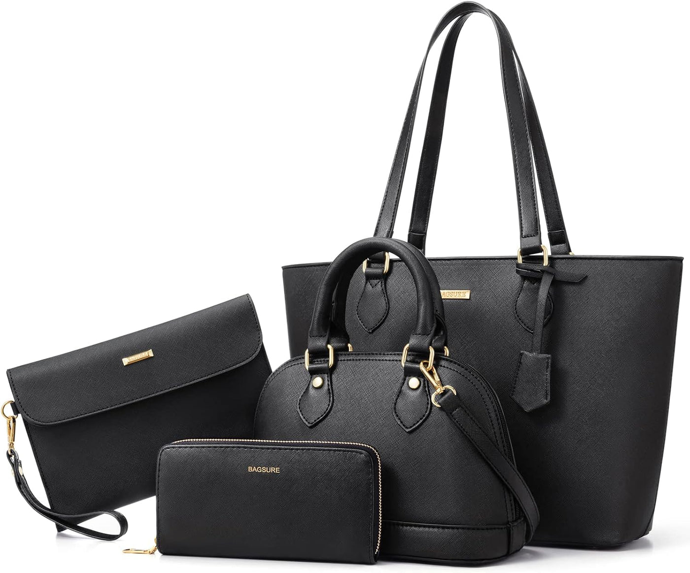 4 piezas de bolsos de moda para mujer, carteras, bolsos de hombro,...