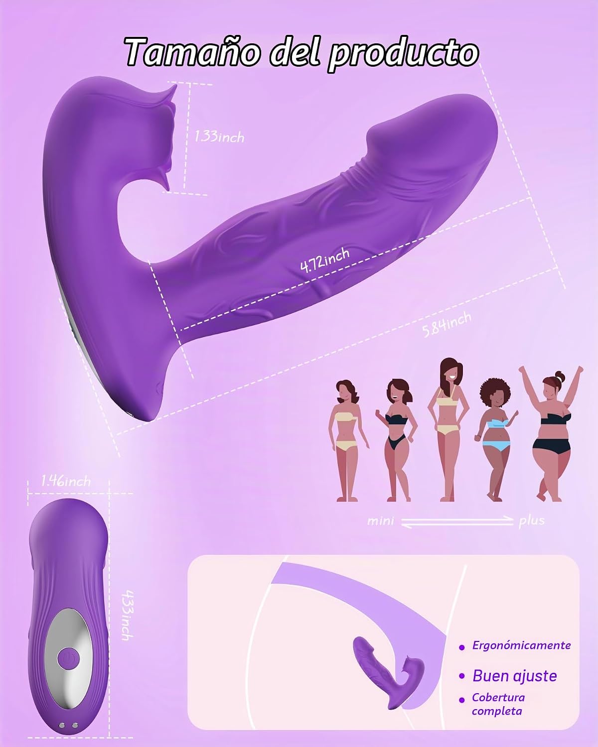 Juguete Vibrador Rosa para Mujer, Estimulador Consolador de Succión...