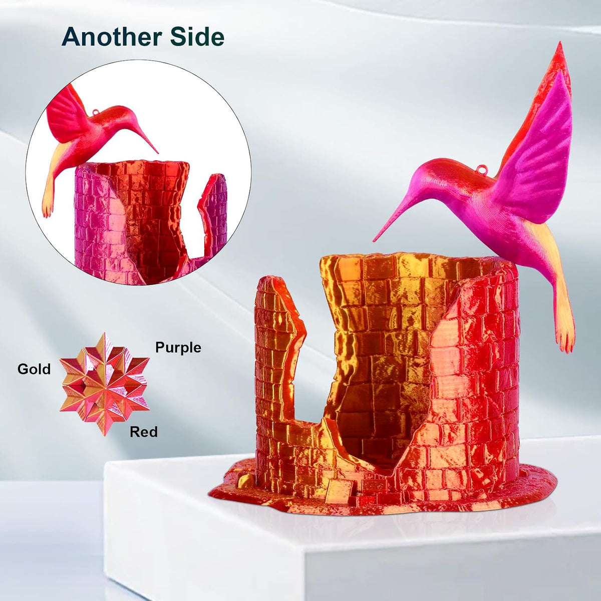 ERYONE HS Seda Tri Color PLA Filamento para Impresora 3D de 1.75mm...