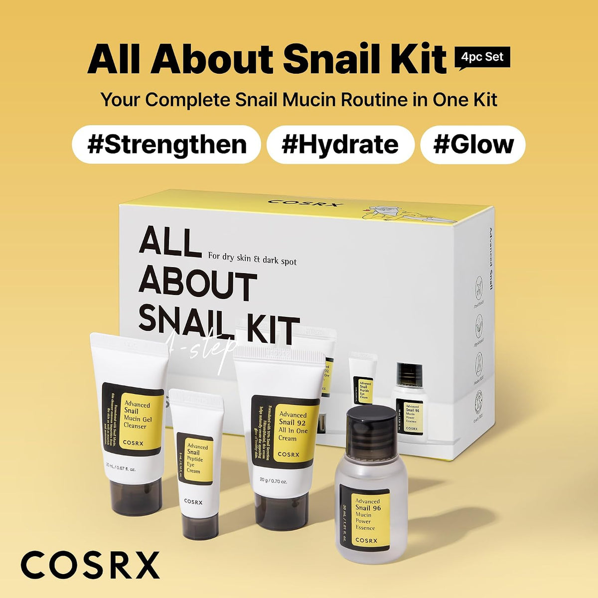 COSRX Todo sobre Snail Mucin Korean Skin Care Set, Mini Travel Esse...