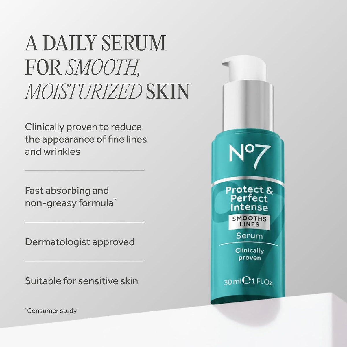 No7 Protect & Perfect - Suero facial avanzado intenso, 1 onza líqui...