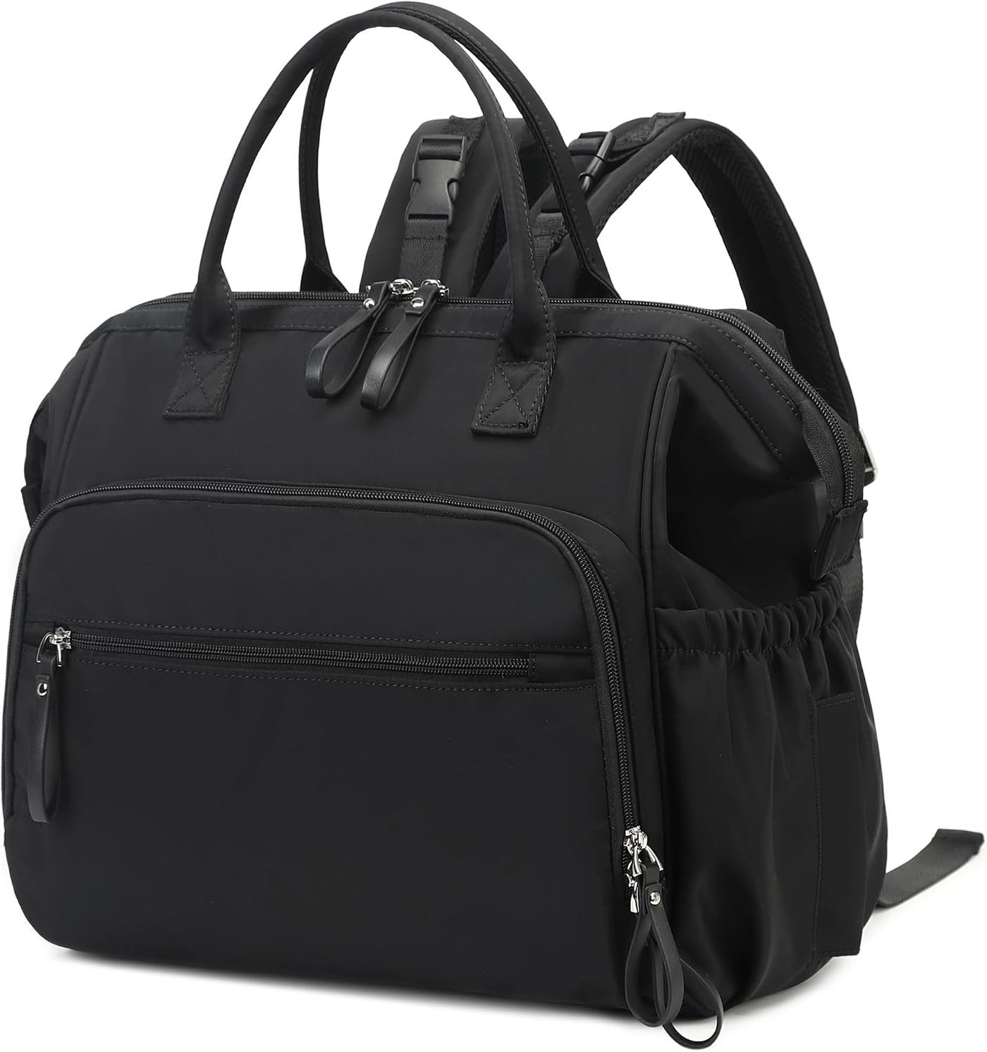LORADI Bolsa de pañales grande (negro, grande, 20L) | 14 bolsillos,...