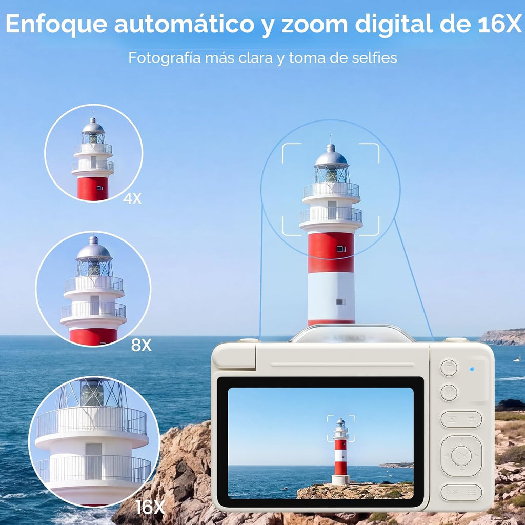 Cámara digital 4K para fotografía, 2026, cámara WiFi de enfoque aut...