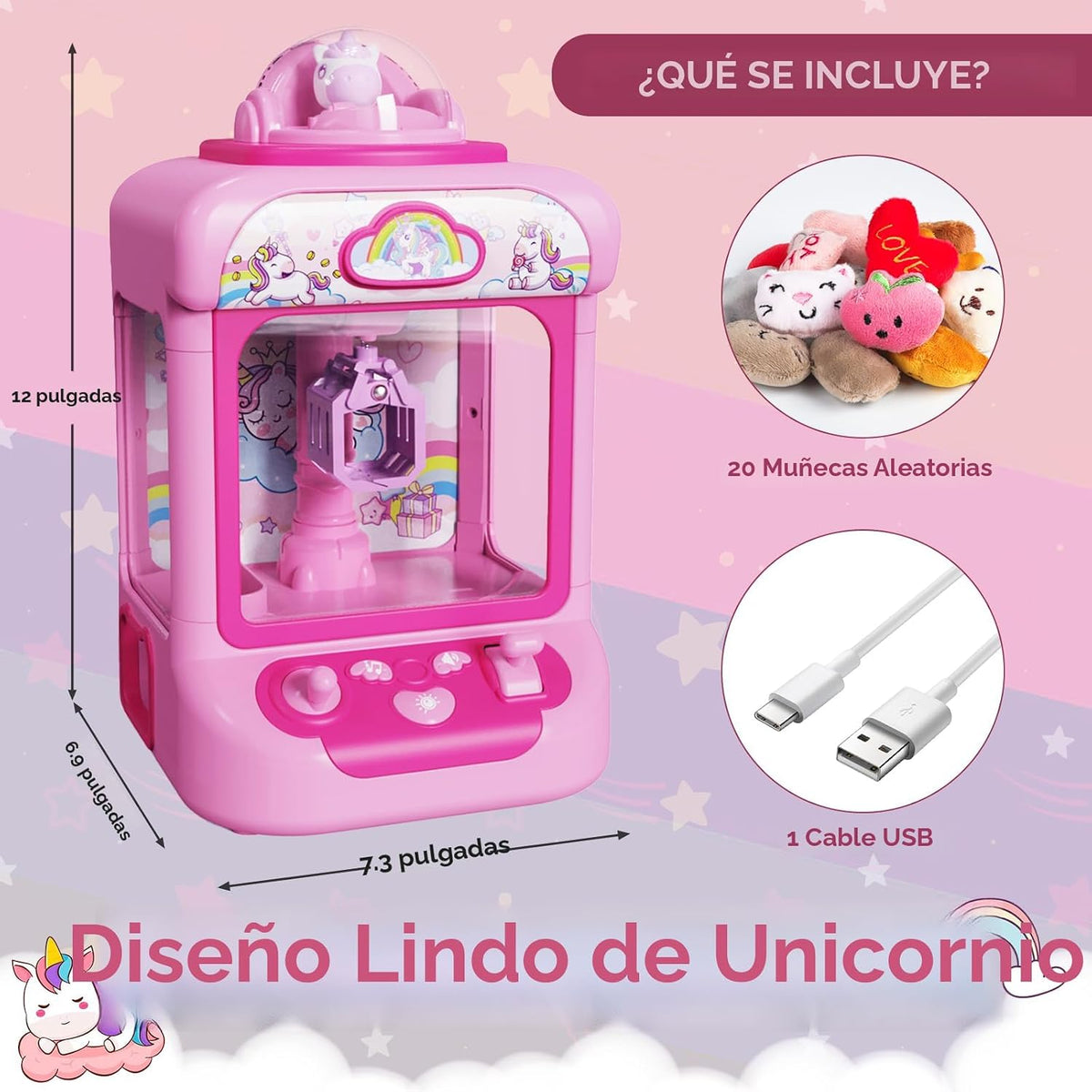 Máquina de garras Marlrin para niños, mini máquina expendedora de j...