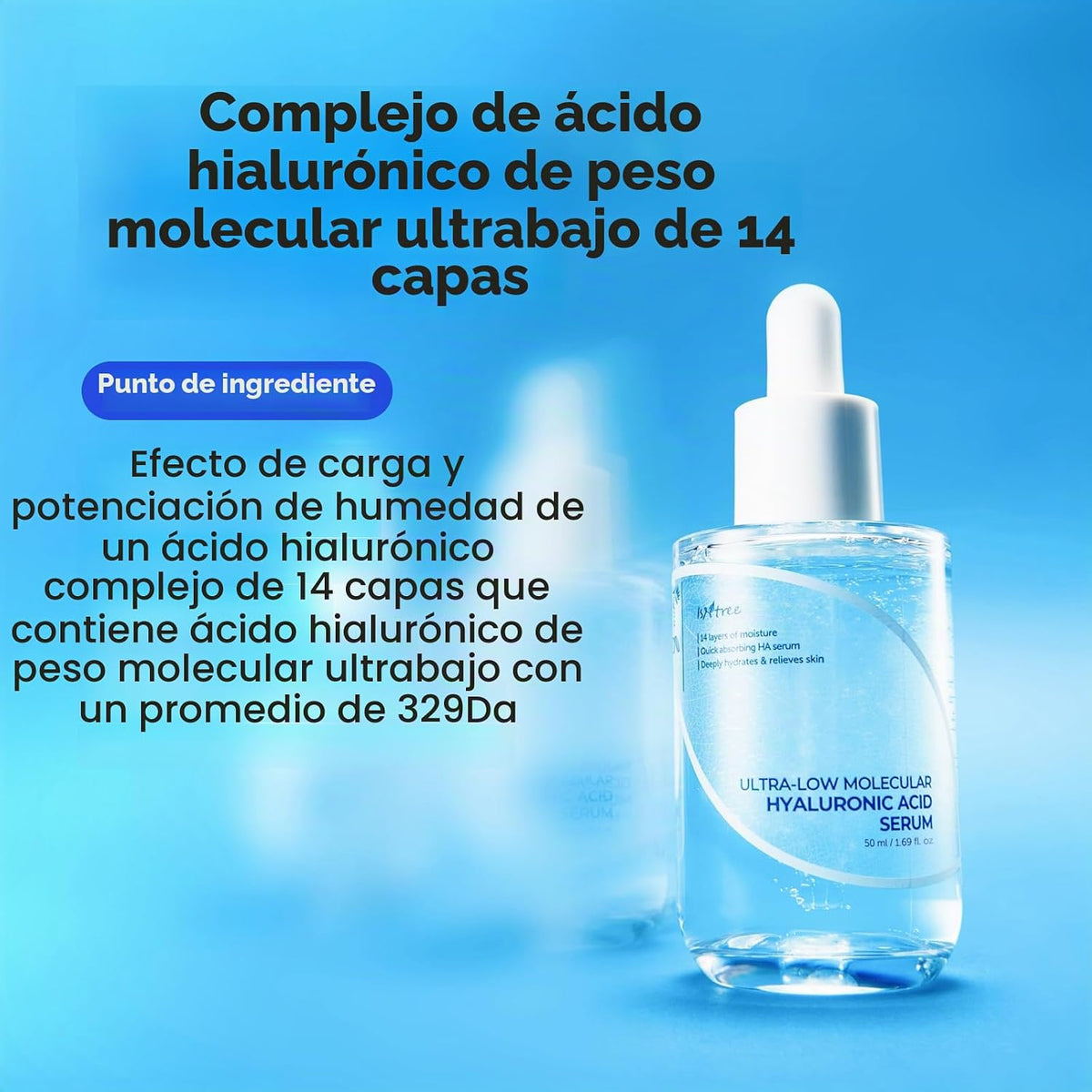 ISNTREE Suero de ácido hialurónico molecular ultrabajo | Suero faci...