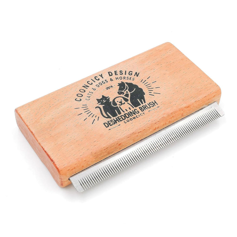 Cooncicy Cepillo para perros con mango de madera | Peine de deshedd...