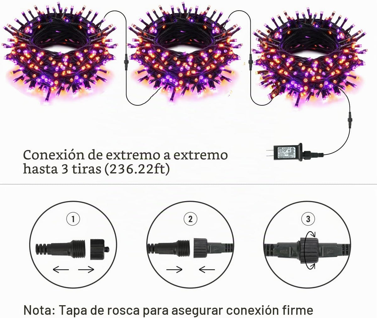 Luces LED de Halloween Brizled para interiores y exteriores, cadena...