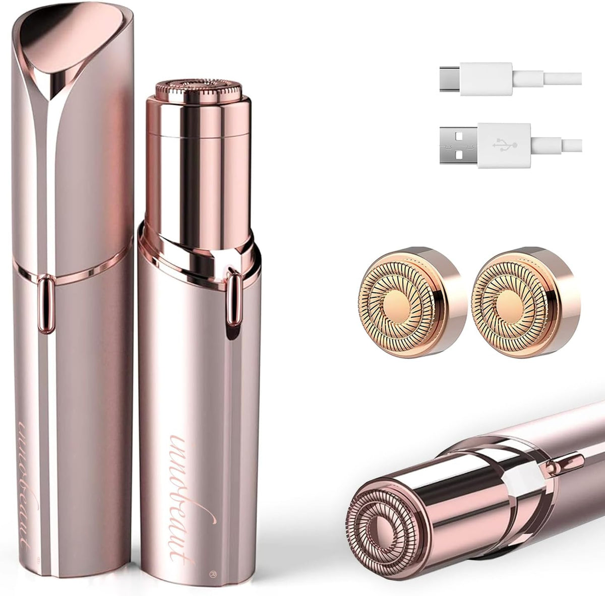 innobeaut Removedor de vello facial sin dolor para mujeres, recarga...