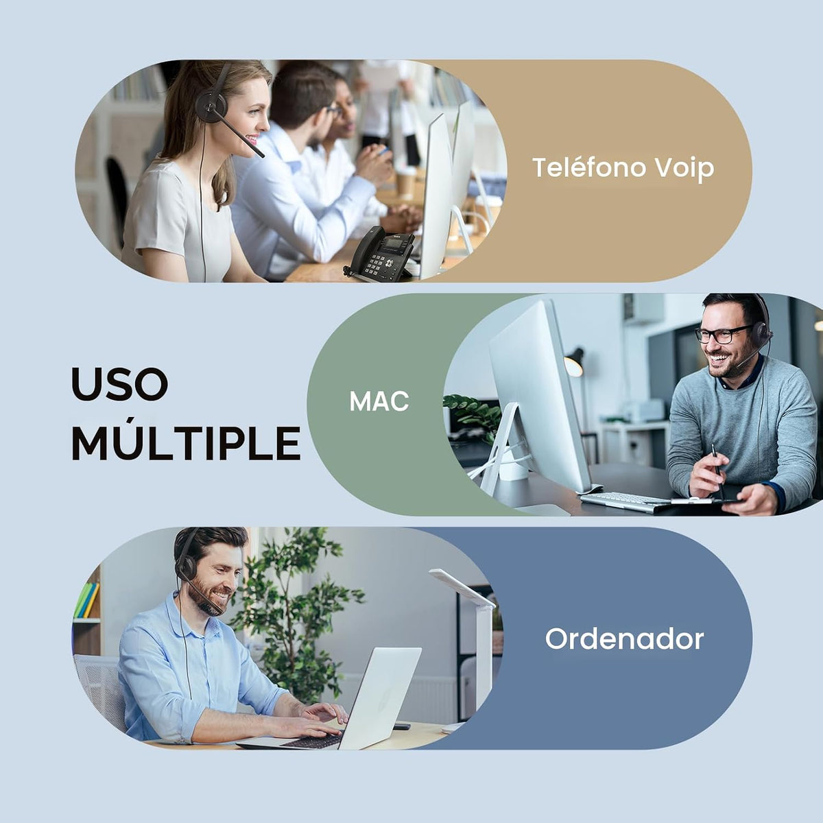 Yealink Auriculares con cable UH34 Lite, USB-A, micrófono con cance...
