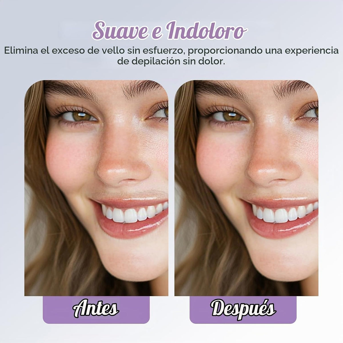 Removedor de vello facial con pilas para mujeres, con 2 cabezales d...