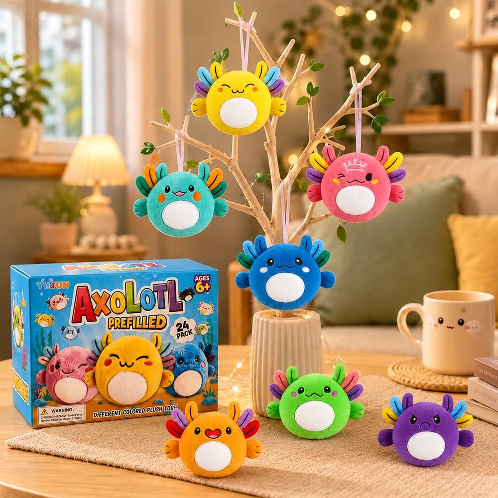 YUJUN 24 piezas de juguete de peluche para niños, juguete de ajolot...
