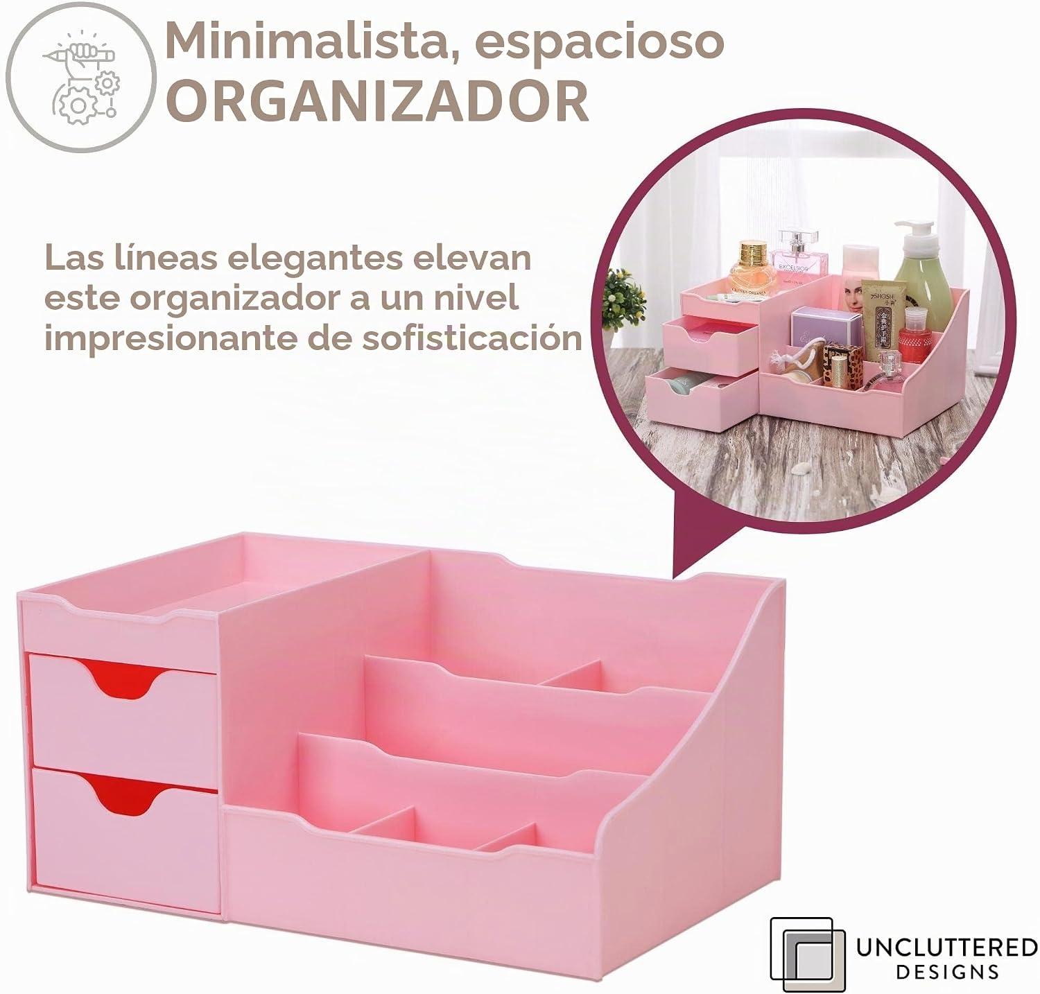 Despejado diseños Maquillaje Organizador con cajones
