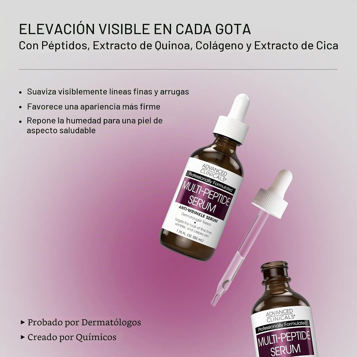 Advanced Clinicals Suero multipéptido para la cara | Suero facial d...