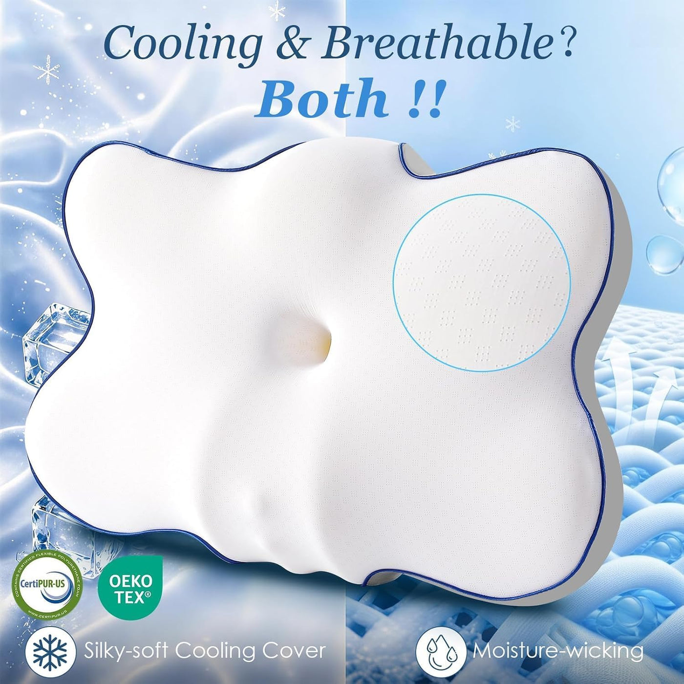 Almohada cervical ultra refrescante para aliviar el dolor de cuello...