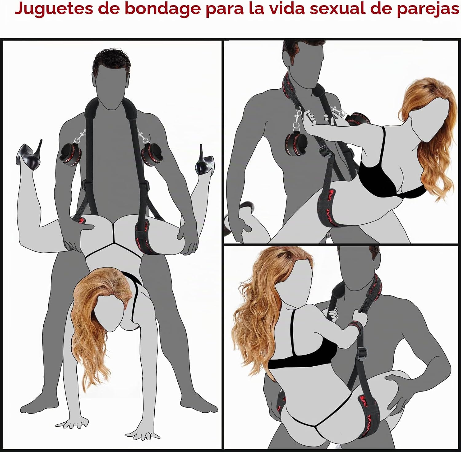 Kit de Bondage BDSM para Sexo, Set de Ataduras para Cama con Esposa...