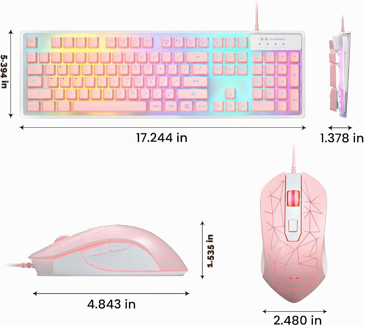 Combo de teclado y mouse para juegos, teclado K1 con retroiluminaci...