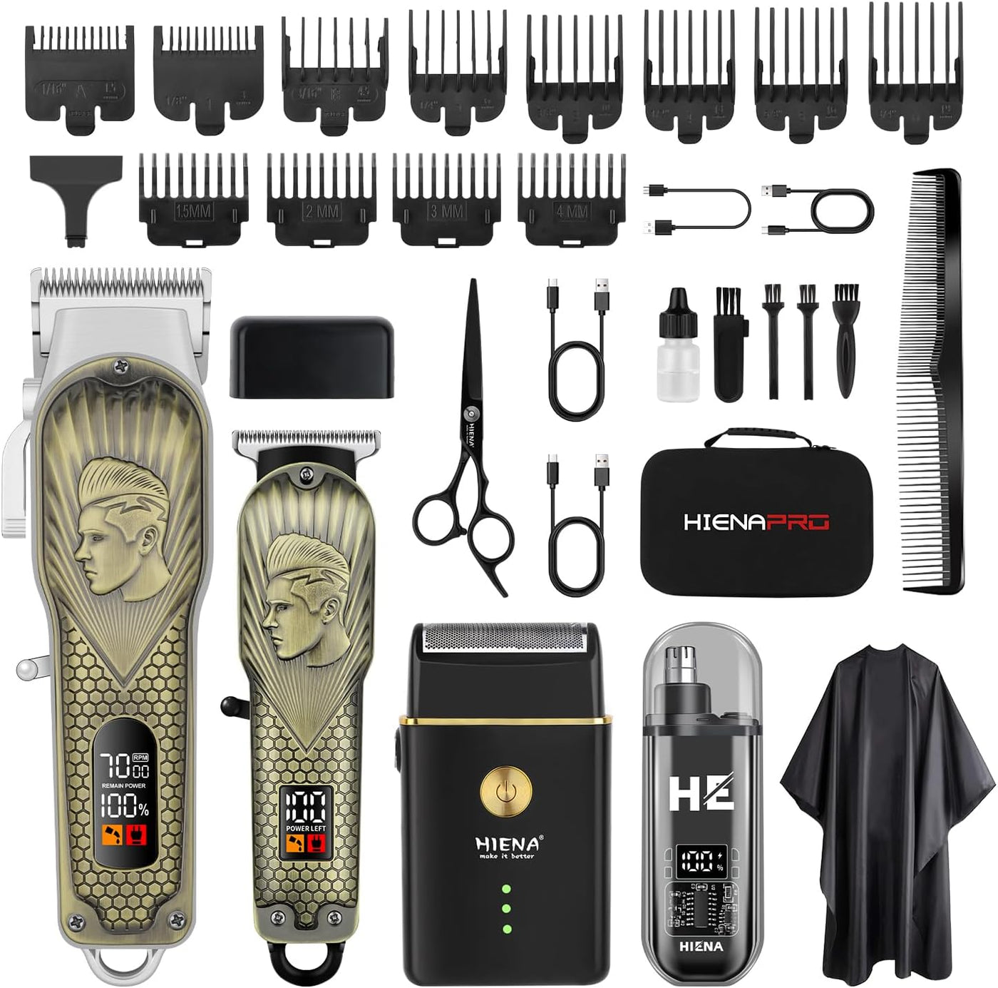 HIENA PRO Cortapelo Profesional para Hombres, Cortapelo Inalámbrico...