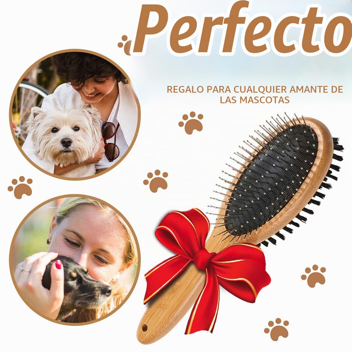 KylePet Cepillo para perros, cepillo de doble cara para mascotas co...