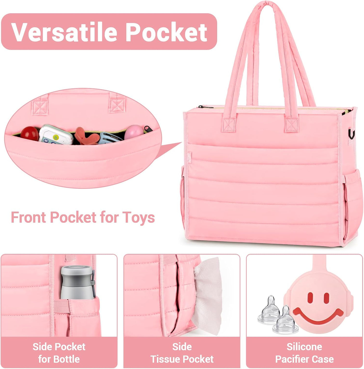 IBFUN Bolso de Pañales para Bebé - Bolso Grande para Bebé 4Pcs con...