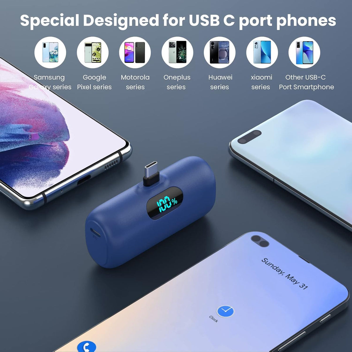[Paquete de 2] Cargador portátil para iPhone 17\/16\/15, mini USB C...