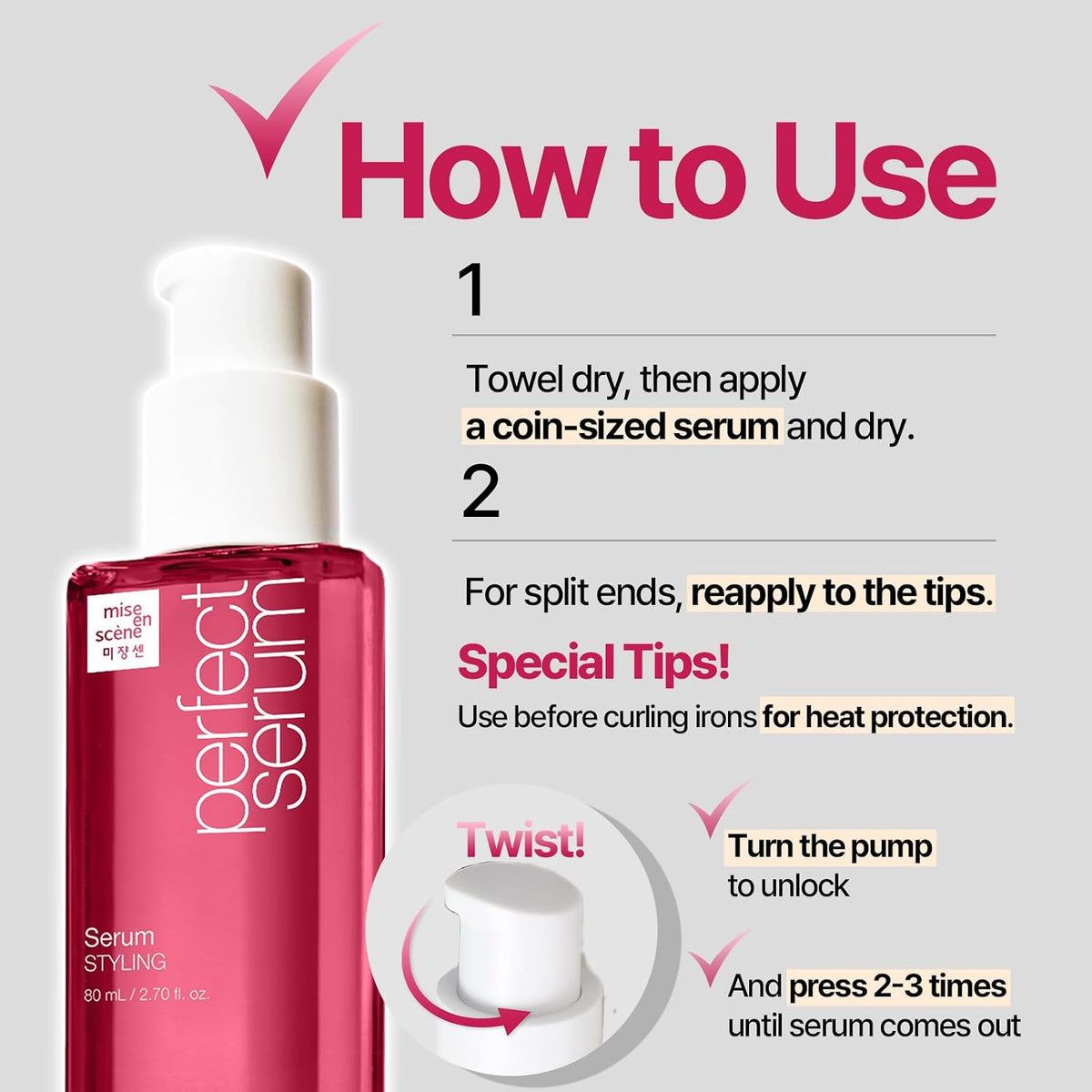 Mise En Scene Perfect Serum Styling - Aceite de protección contra d...