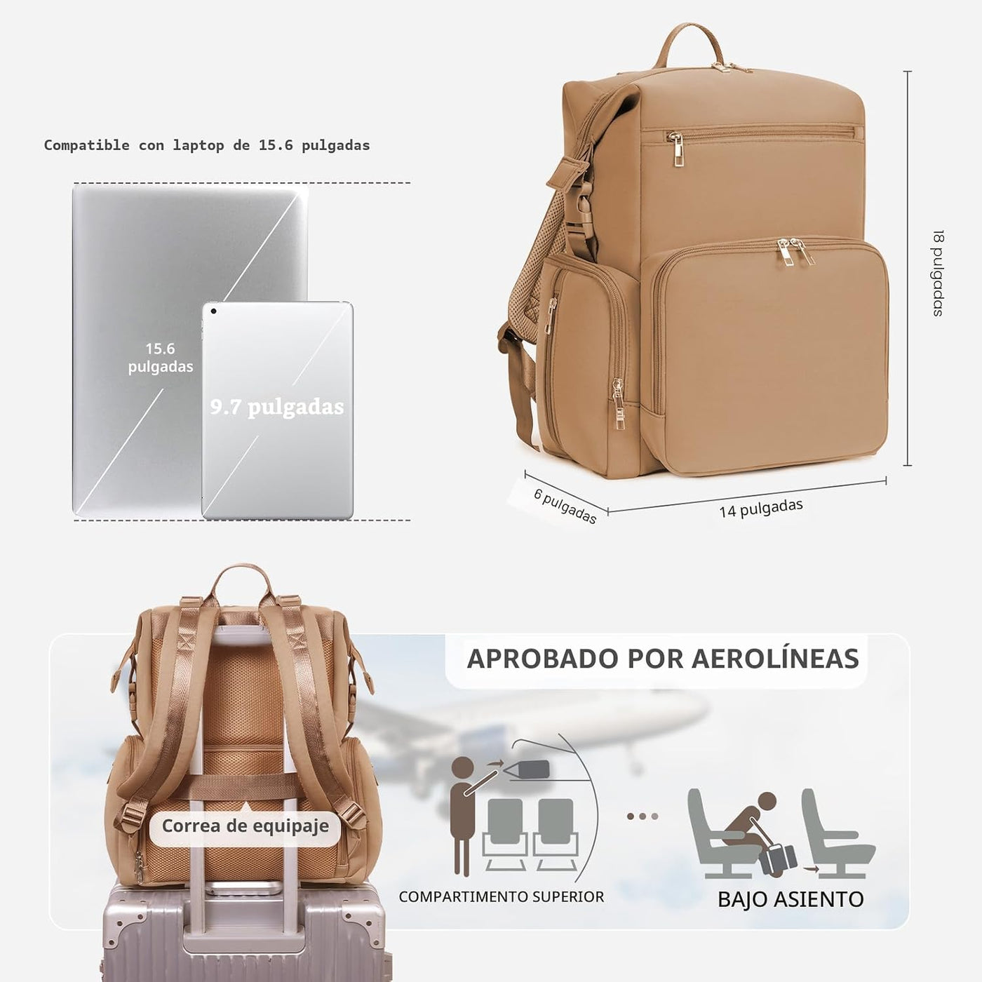 CEI-CEI mochila de pañales de neopreno impermeable para mamá y papá...