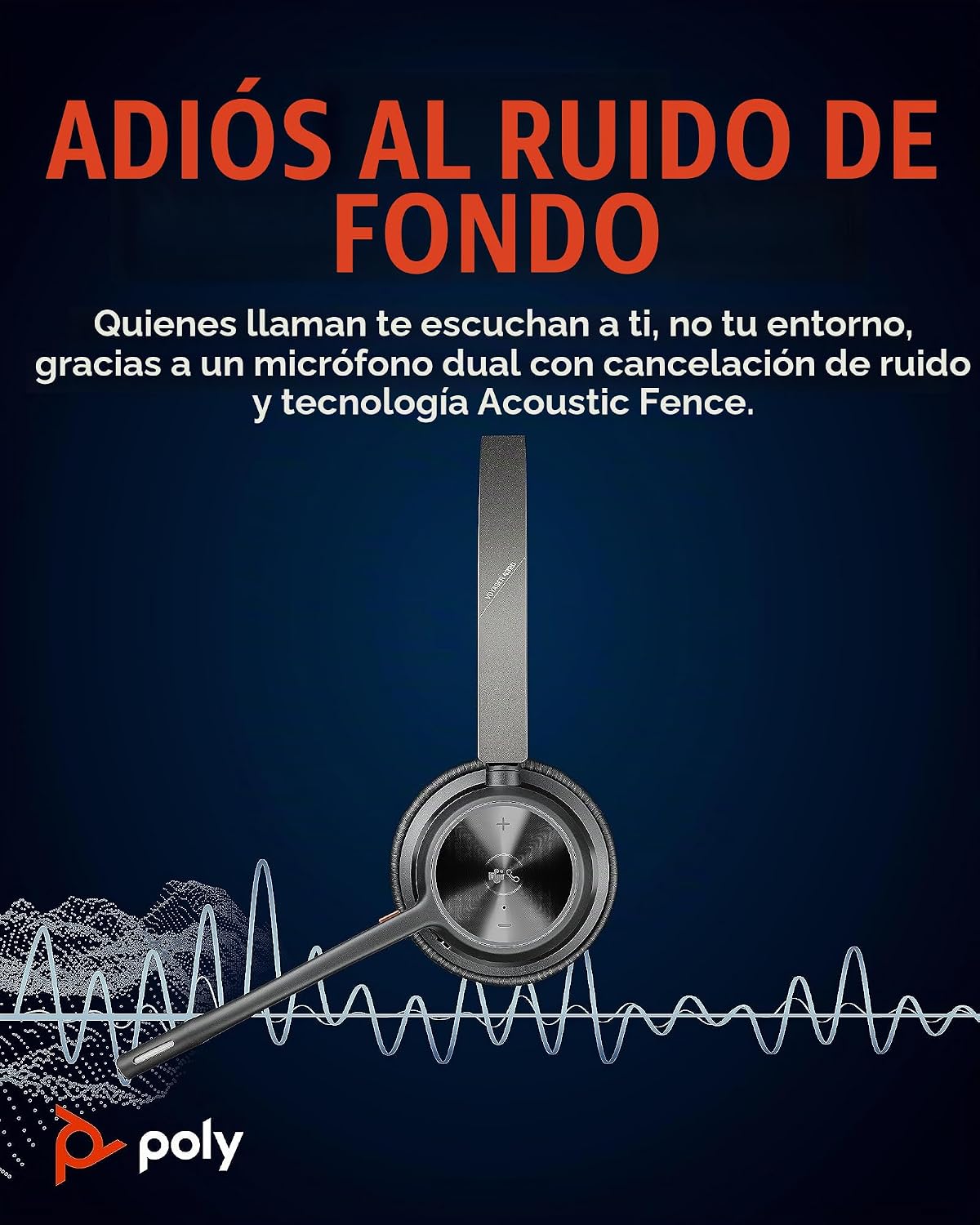 Poly Voyager 4320 UC: Bluetooth, auriculares inalámbricos con micró...