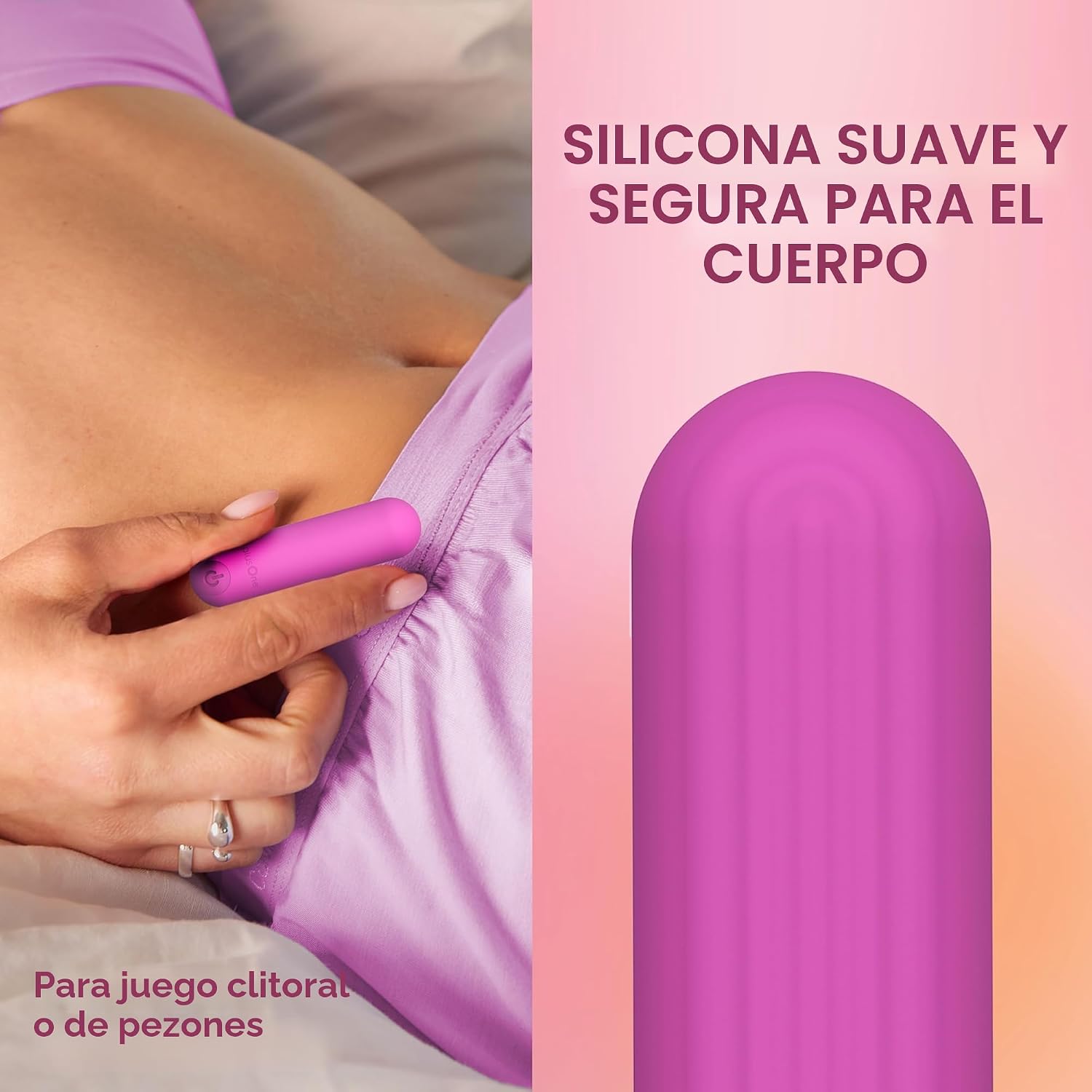 plusOne Bala vibratoria impermeable y recargable, rosa oscuro | Mas...