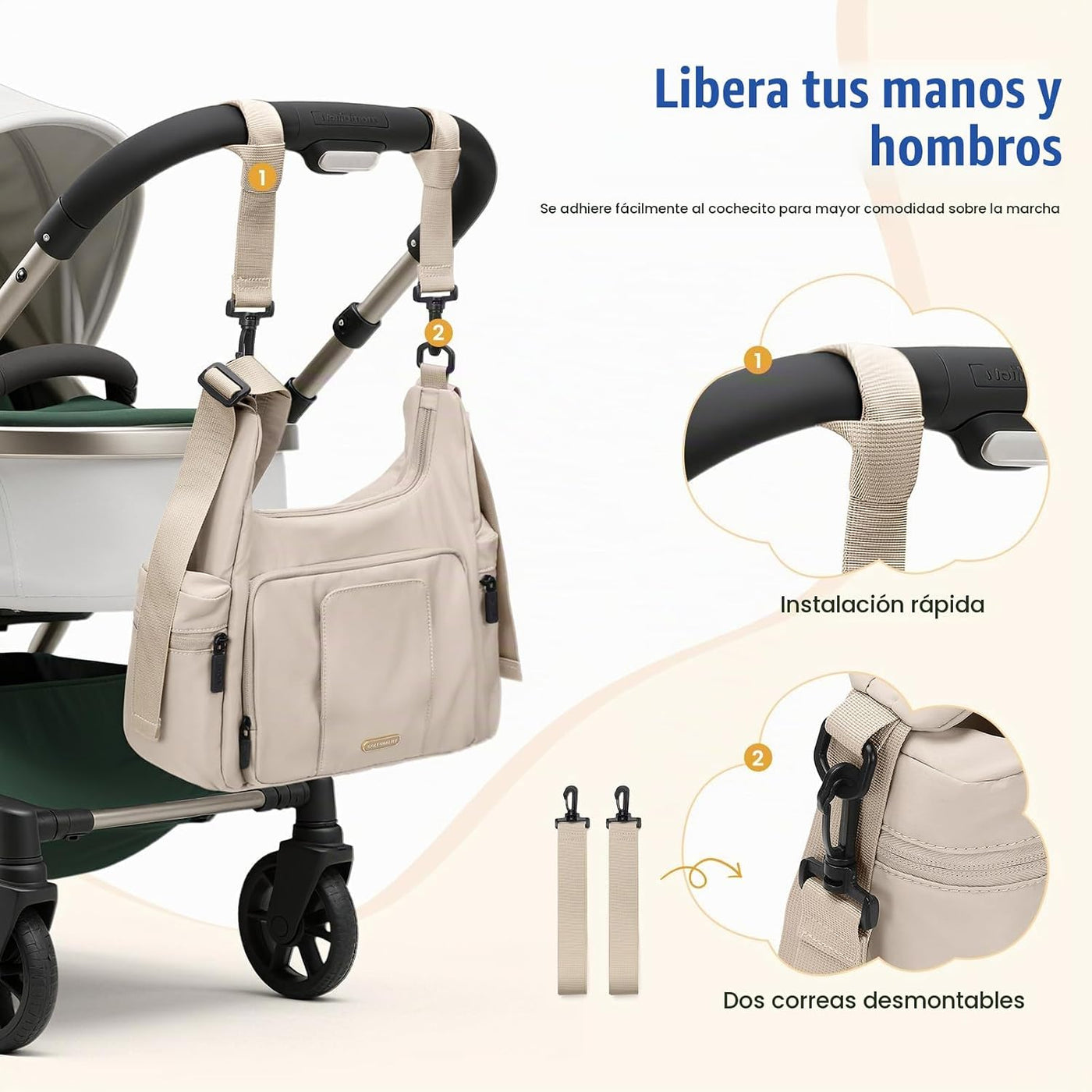 GOLF QUALITY Bolsa de pañales acolchada de 14 litros, bolsas de pañ...
