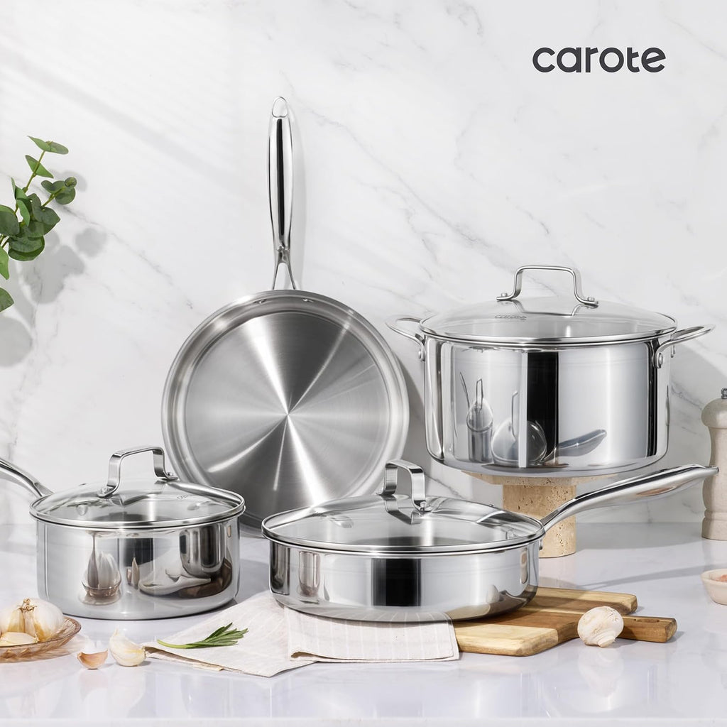 CAROTE - Juego de 21 utensilios de cocina de acero inoxidable de tr...