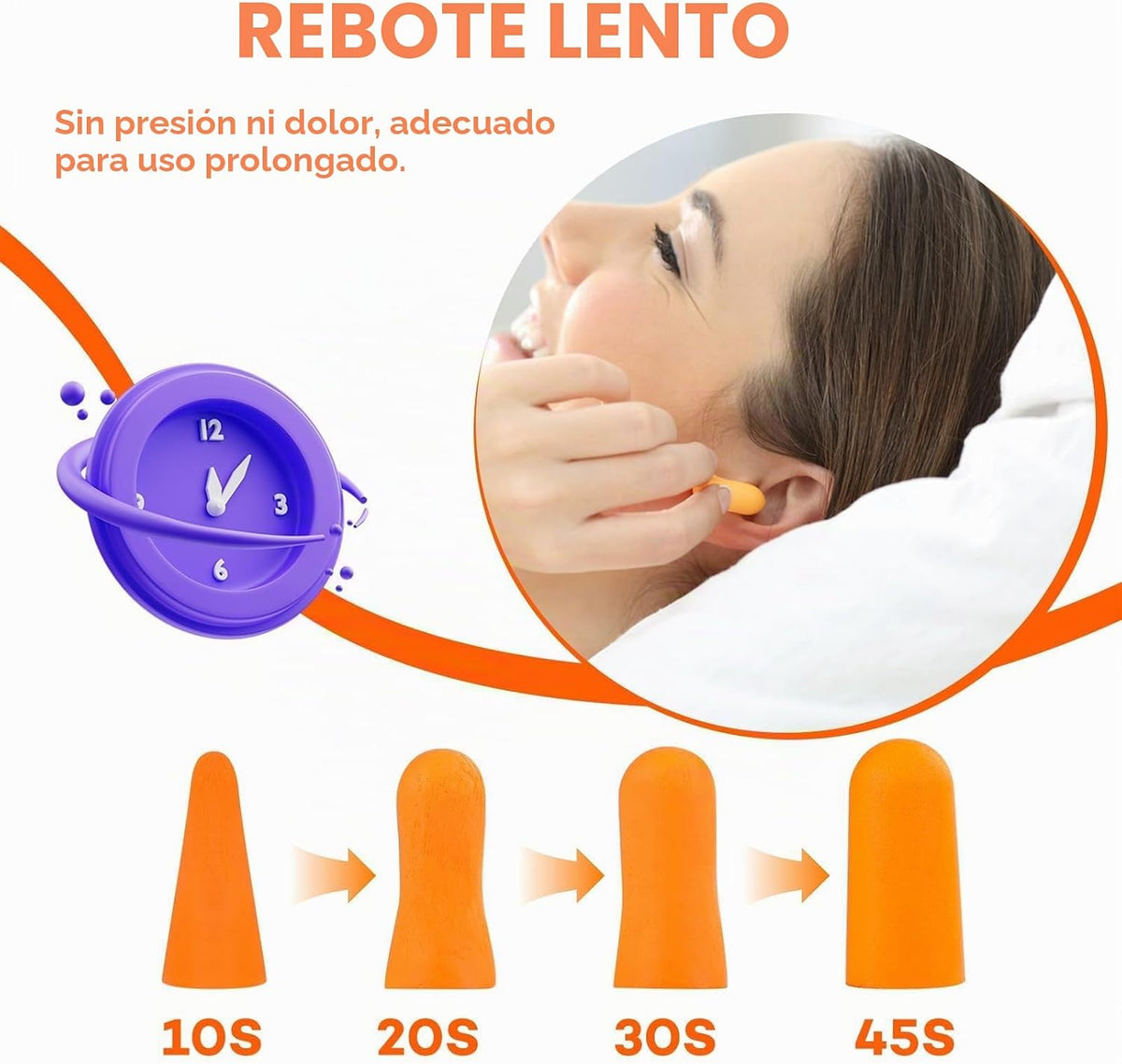 VOISEN Tapón para los oídos, 1000 pares de tapones para los oídos p...
