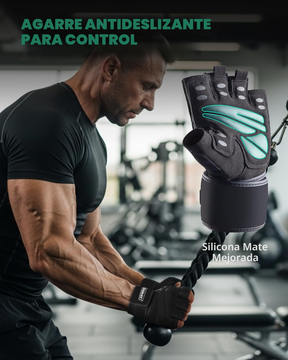 Trideer Guantes de entrenamiento para hombres, guantes para levanta...