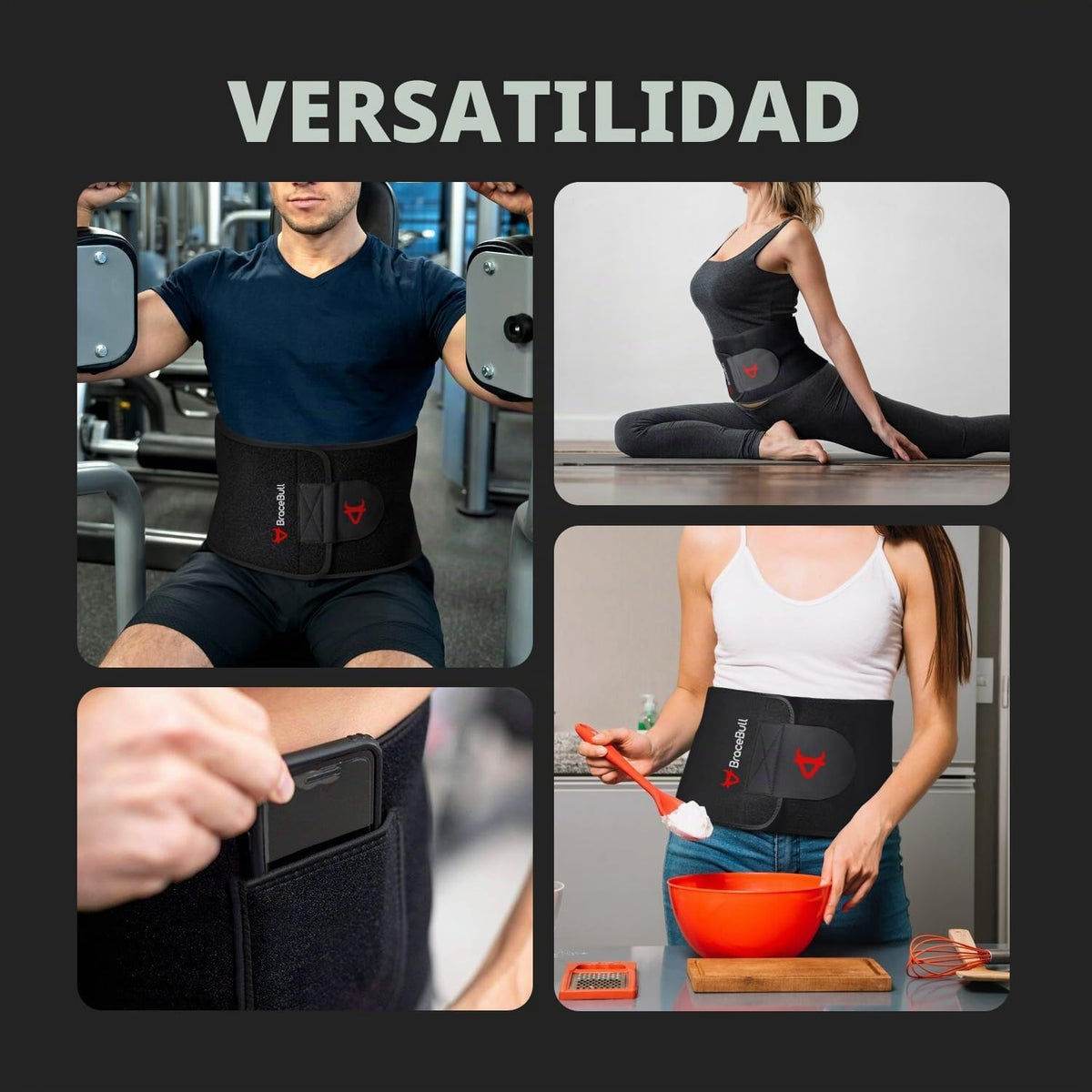 BraceBull Recortador de cintura para mujeres y hombres, banda de su...