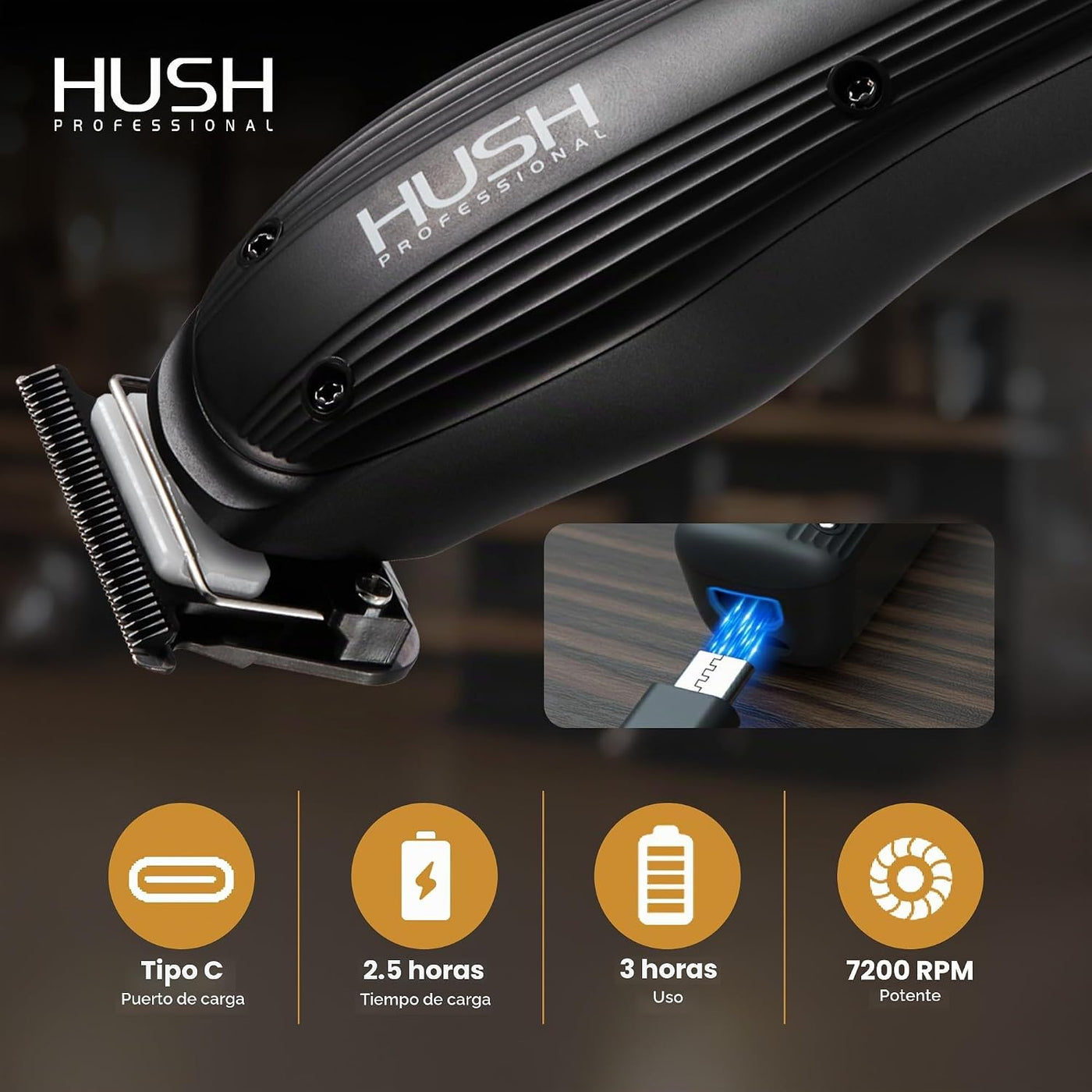 HUSH PROFESSIONAL Cortadora de pelo para hombres \u2013 Kit de cort...