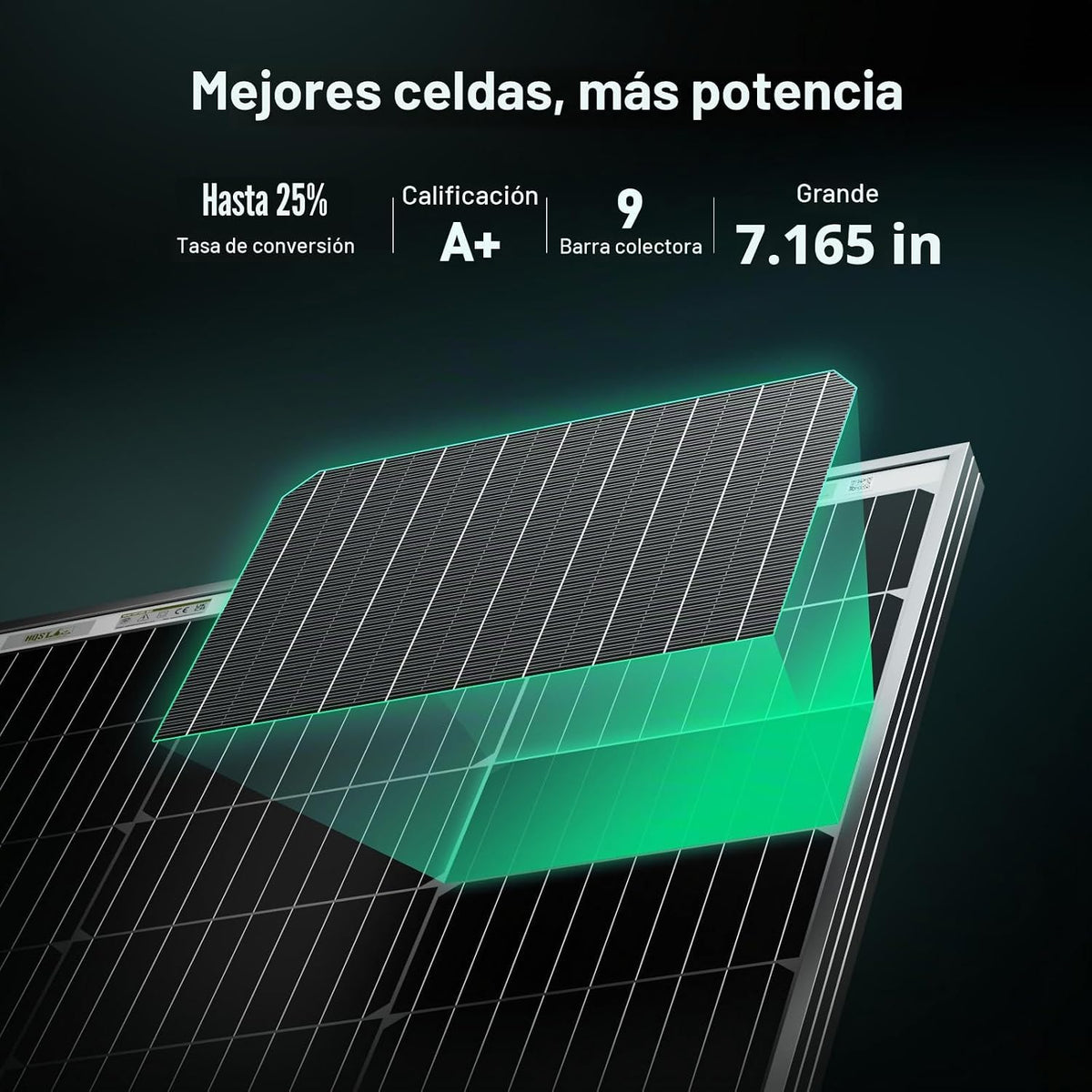 HQST - Panel solar monocristalino de 100 W y 12 V, módulo de alta e...
