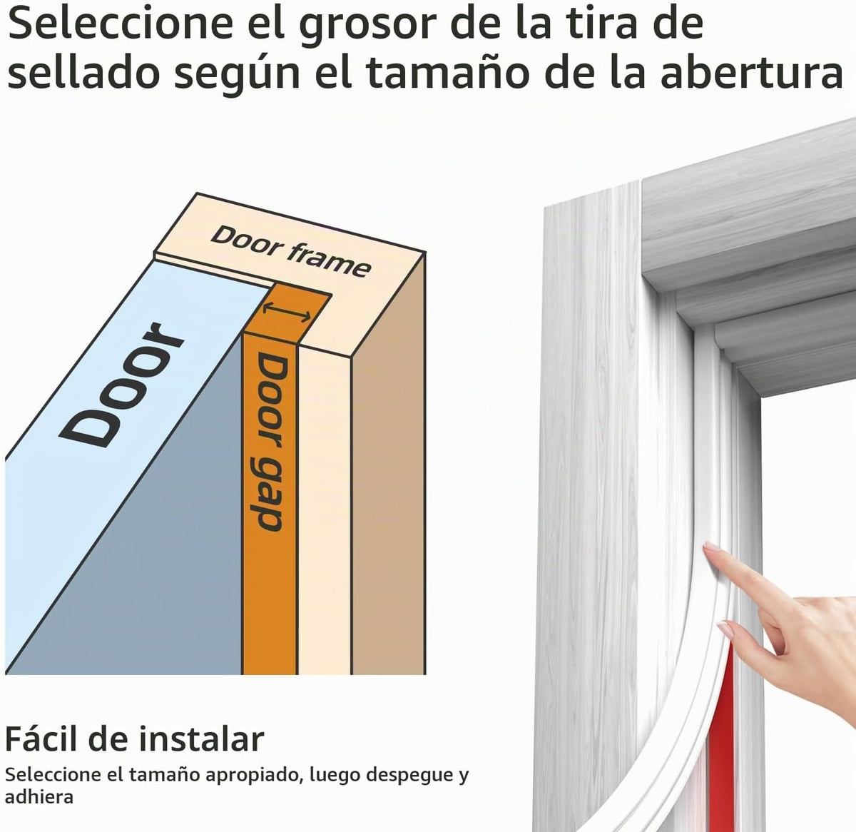 JSIWOTH Tira de sellado de goma autoadhesiva en forma de D de 6 met...
