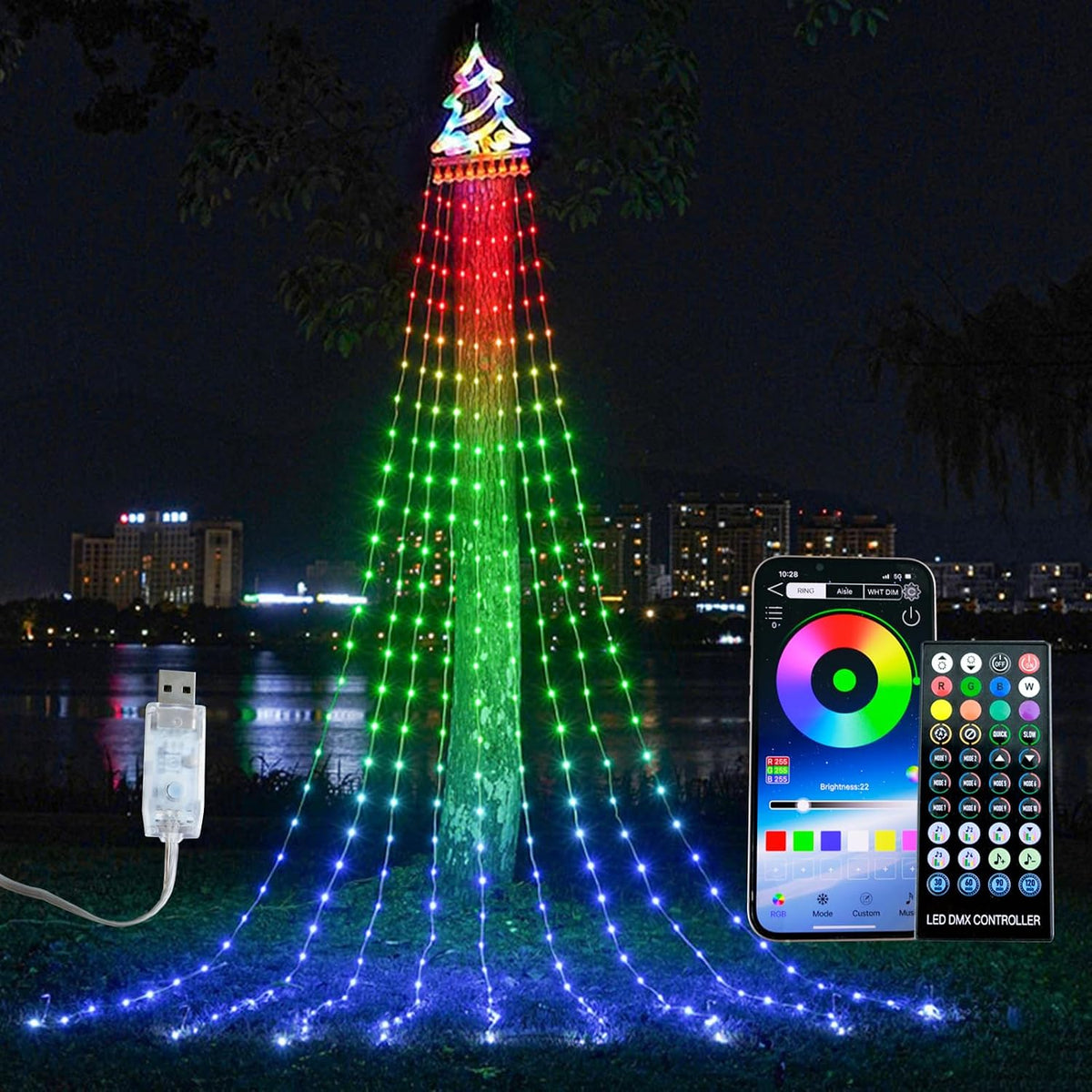 Decoraciones de Navidad para Exteriores Luces de Cadena para Árbol...