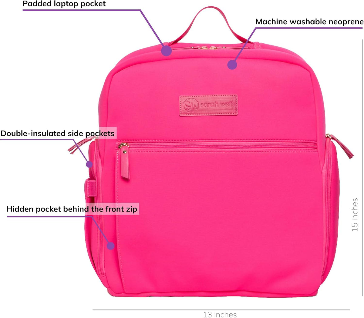 Sarah Wells Mochila para extractor de leche Fiona (rosa intenso) |...