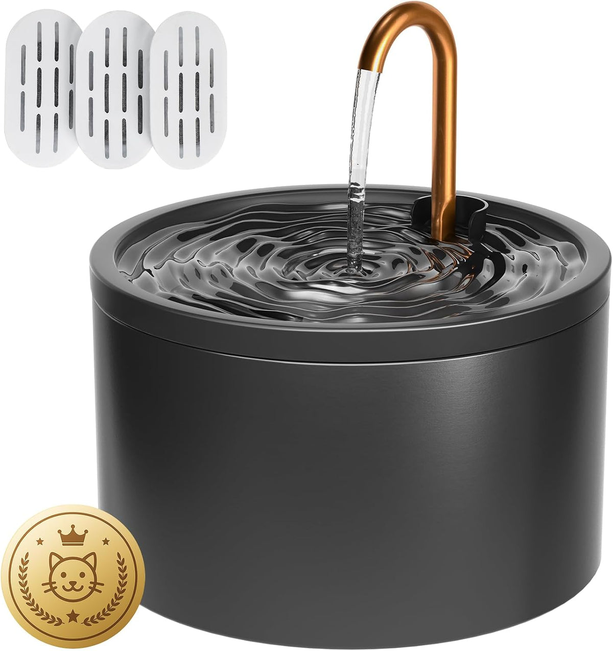 DOOOB Fuente de agua de cerámica para gatos, fuente de cerámica par...