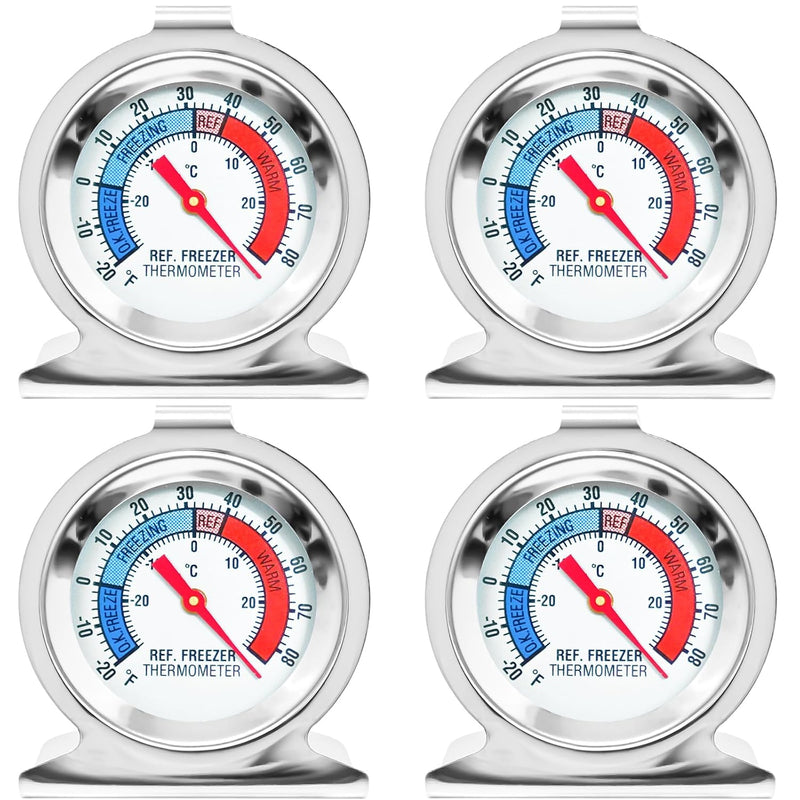 Paquete de 4 termómetros para refrigerador y congelador, termómetro...