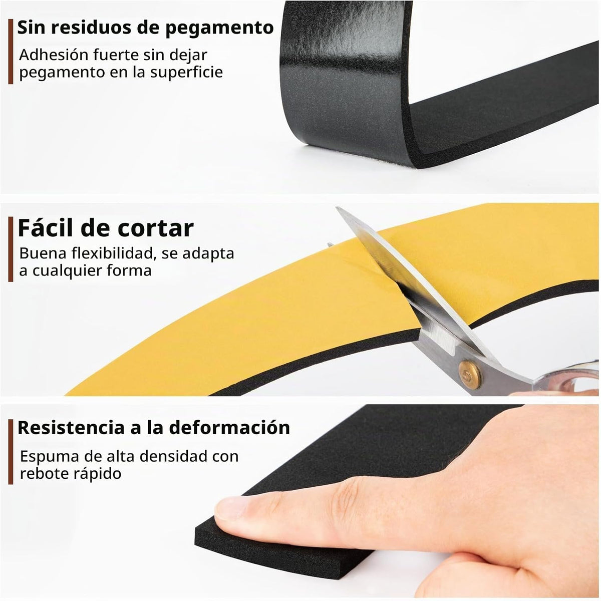 Yotache - Cinta de sellado de espuma adhesiva de alta densidad 2 en...
