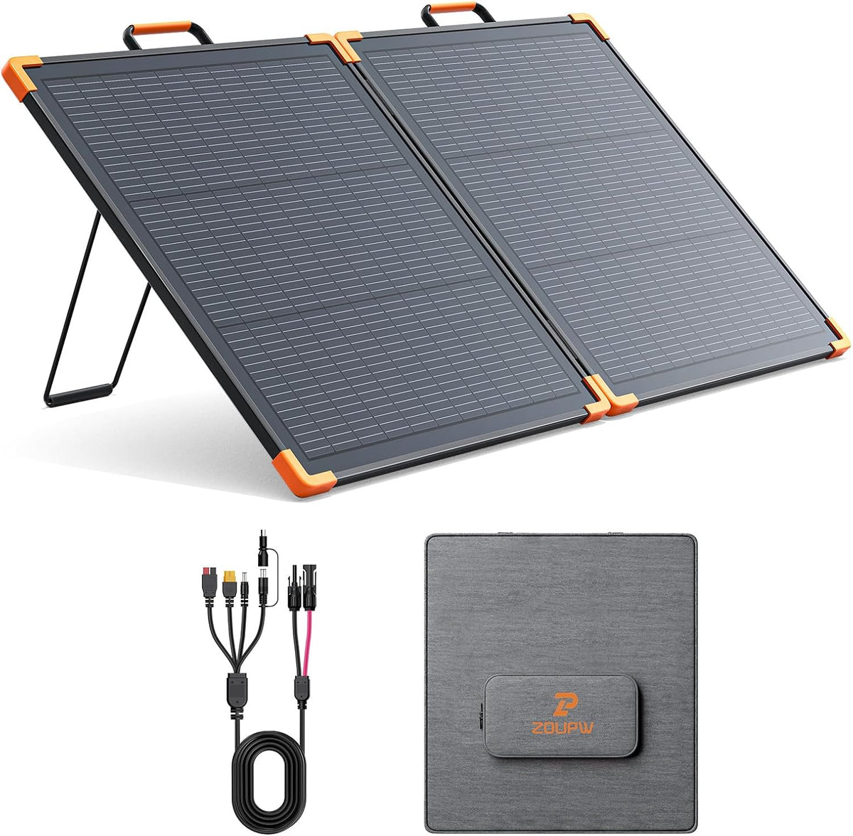 ZOUPW Panel solar portátil bifacial de 110 W, tipo N 16BB 25% carga...