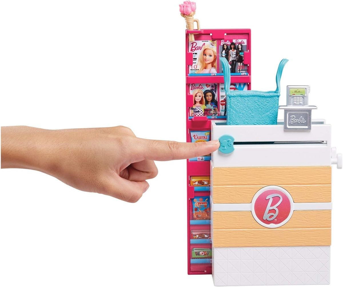 Muñeca Barbie con cabello rubio y accesorios temáticos de tienda de...