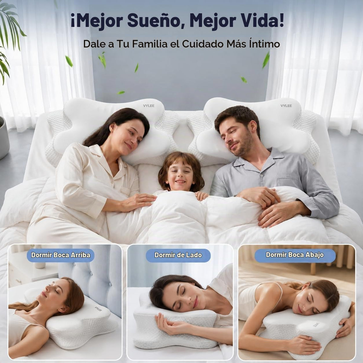 VYLEE Almohada cervical para el cuello, almohada de contorno de esp...