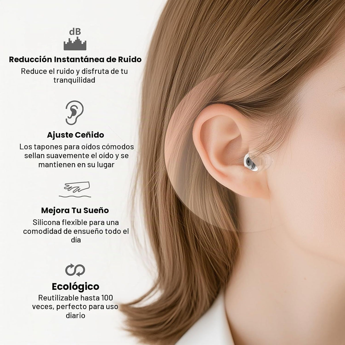 Softvox Tapones para los oídos para dormir 2 pares, ultra cómodos,...