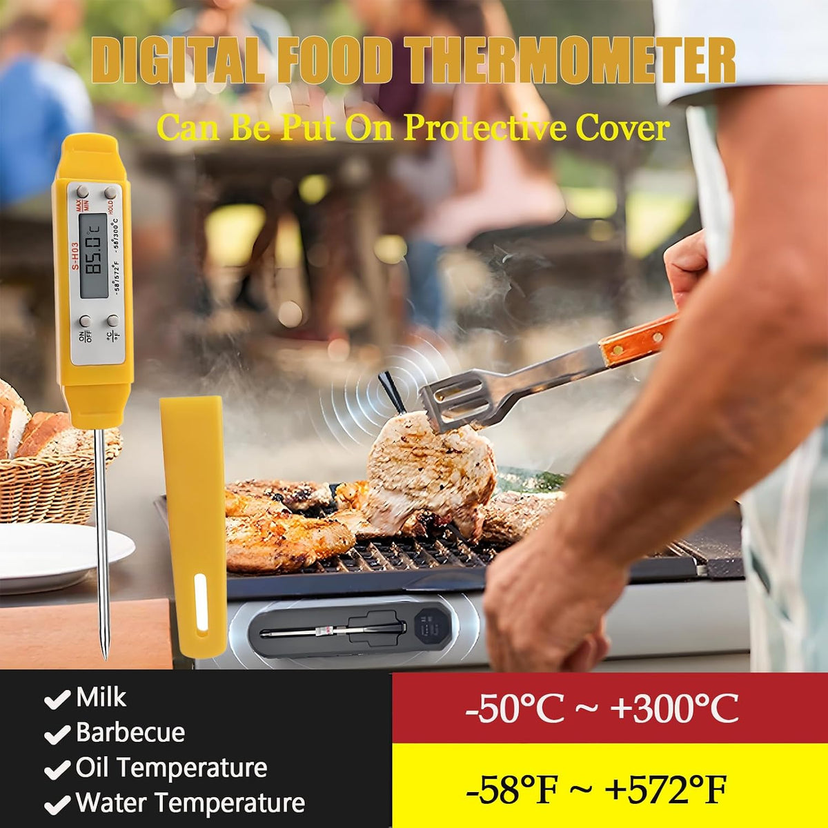 Ausenzup Termómetro para Carne - Termómetro Digital para Alimentos...