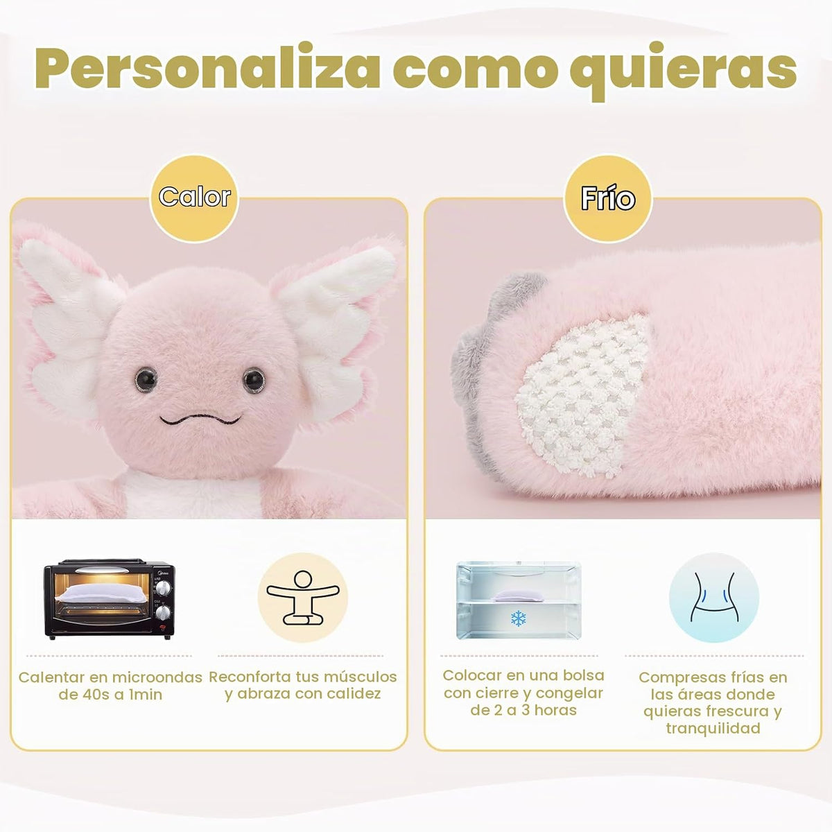 MaoGoLan Animal de Peluche Axolotl Calentable en Microondas y con P...
